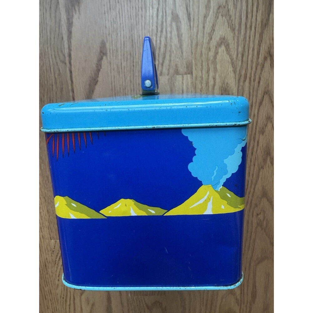 Sanrio Dinomighties Dinosaur Lunch Box Metal Box Vintage Retro 1980s - Picture 3 of 9